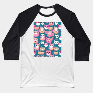 Abstract Cats Baseball T-Shirt